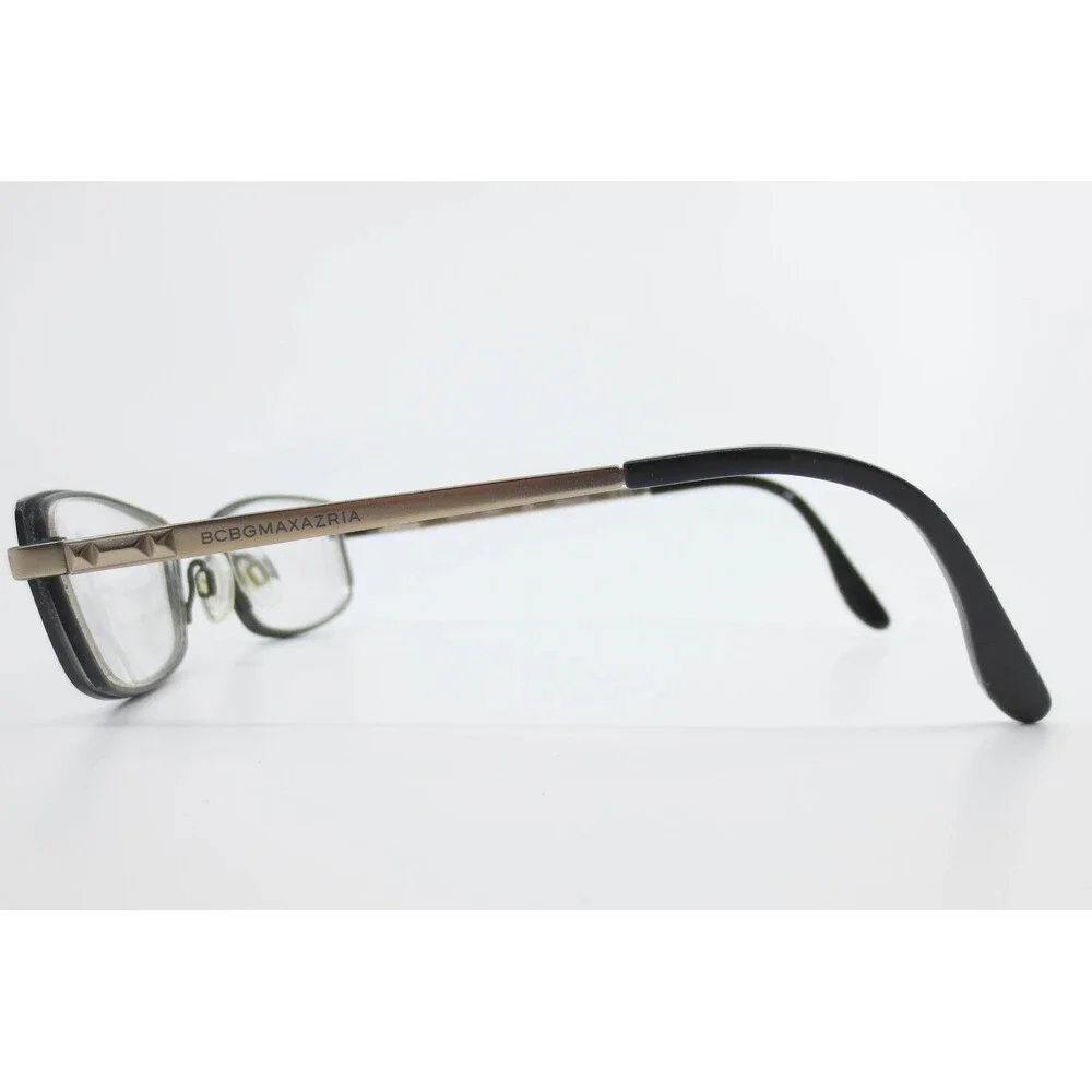 BCBGMAXAZRIA Brigitte Black Gold Rectangular Eyeglasses Frames 49-17-135 38447